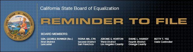 California State Board of Equalization Special Notice